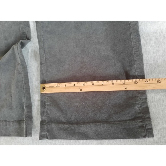 Democracy "Ab" Solution Corduroy Pants Women 12 Charcoal Gray Wide Flare Bootcut - Picture 2 of 9